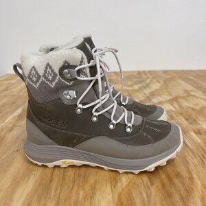 Merrell Lace Up Boots Siren 4 Thermo Mid Zip Waterproof J037414 Moon Gray Sz 10